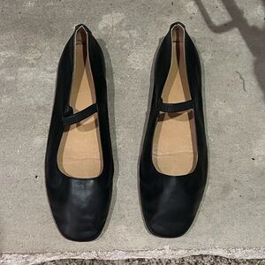 Madewell The Greta Ballet Flat Black Leather Flats. Size 6 worn twice